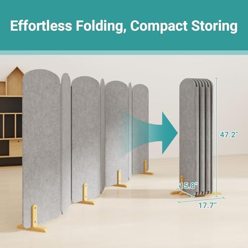 Natwind Foldable Kids Room Divider, Freestanding Classroom Partition - Image 6