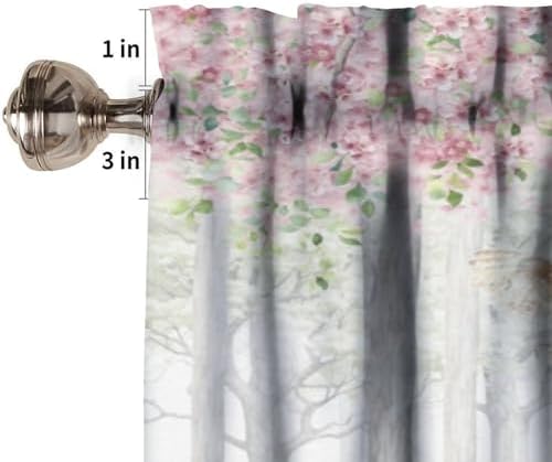 Forest Valance Curtain for Kitchen, Window Treatment Cartoon Nature Forest - Image 3