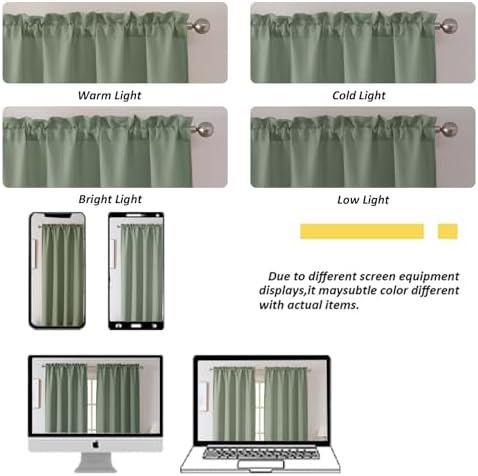 Chyhomenyc Sage Green Short Curtain Valance - Image 6