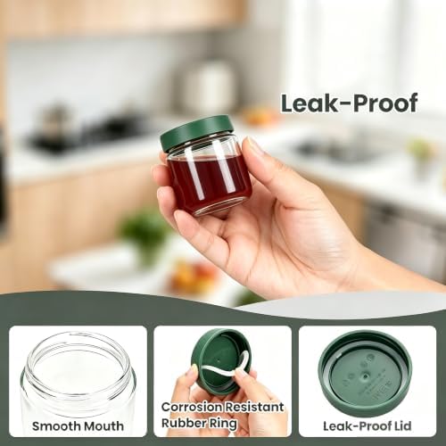 Lulonpon 6-Pack Thick Glass 2oz Mini Mason Jars - Image 4