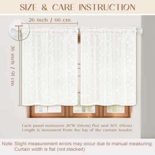 ASPMIZ White Kitchen Curtains 36 Inch Double Layer Kitchen Window Curtains - Image 6
