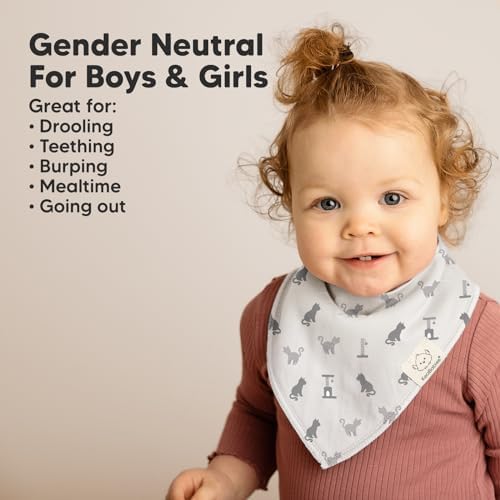 8pk Organic Baby Bandana Bibs for Drooling and Teething - Image 6