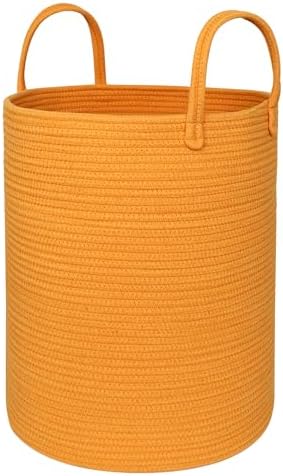 MEGASKET Large Orange Laundry Basket, XL Cotton Rope Toy Bin by MEGASKET
