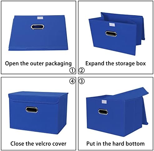 Linen Fabric Foldable Collapsible Storage Cube Bin Organizer Basket Fabric - Image 6