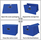 Linen Fabric Foldable Collapsible Storage Cube Bin Organizer Basket Fabric - Image 6