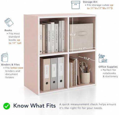 Homes: Inside + Out Apexa 6-Cube Storage Organizer Shelves, Stackable Wood - Image 6
