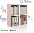 Homes: Inside + Out Apexa 4-Cube Storage Organizer Shelves, Stackable Wood - Image 6