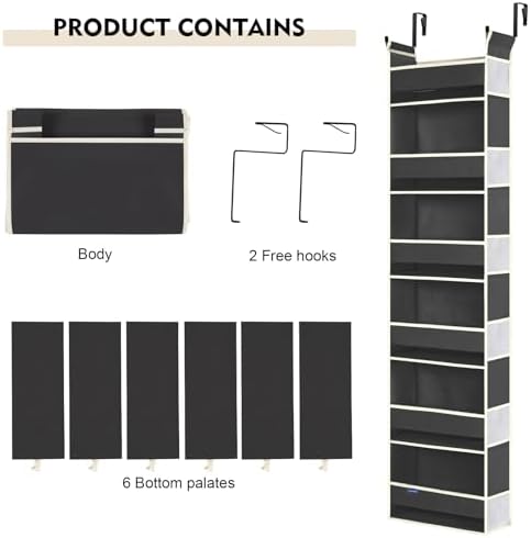 Over The Door Hanging Organizer 6-Shelves and 12 Side Pockets, Over The Door - Image 7