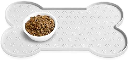 PWTAA Dog Food Mat Anti-Slip Silicone Dog Bowl Mat Thicker Pet Placemat by PWTAA
