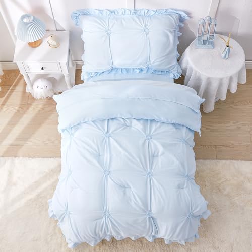 Princess Toddler Bedding Set for Girls, 4 Piece Ruffles Jacquard Embroidery - Image 3