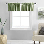 DONREN 2 PCS Sage Green Curtain Valances by DONREN