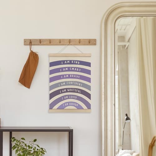 HRQKO Purple I Am Kind Smart Poster Hanger Frame, Boho Rainbow Classroom Wall - Image 4