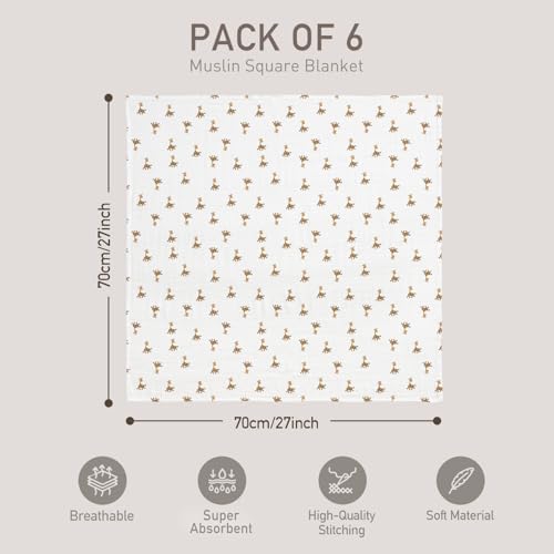 GLLQUEN BABY Receiving Blankets Muslin Swaddle Blanket - Image 5