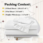 KKJIAF 3 Piece White Toddler Sheet Set - Image 2