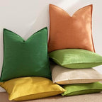 Foindtower Linen Solid Decorative Throw Pillow Covers 18x18 Dusty Orange - Image 6