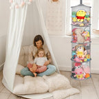 2Pcs Hanging Stuffed Animal Storage Hammock Net 4 Tiers - Image 2