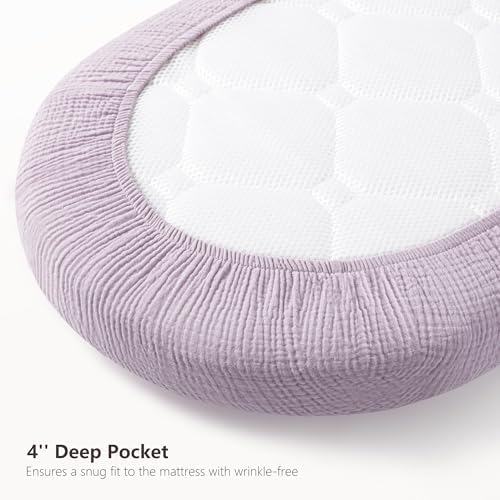 Bearmoss 2-Pack Baby Bassinet Sheets - Image 4