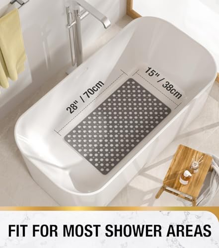 HITSLAM Bathtub Mat Non Slip, Soft TPE Bath Mat - Image 3