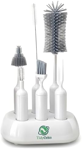6-in-1 Bottle Brush Set with Holder – Multipurpose Cleaning Kit by Unknown