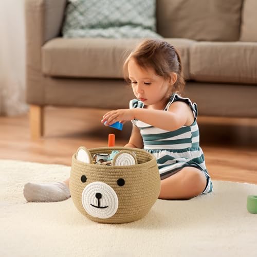 PandaEar 2 Pack Cotton Rope Baby Basket, Baby Gift Basket Nursery Laundry - Image 2