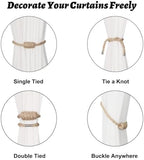 BEL AVENIR Magnetic Jute Curtain Tiebacks 2 Pack Hand-Woven Curtain Ties - Image 3