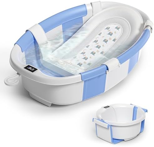Collapsible Baby Bathtub for Newborn to Toddler 0-36 Months, Spacious Foldable by Himold