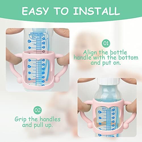 Aolso Silicone Baby Bottle Handles, Easy Grip Handles to Hold Baby Bottle - Image 5