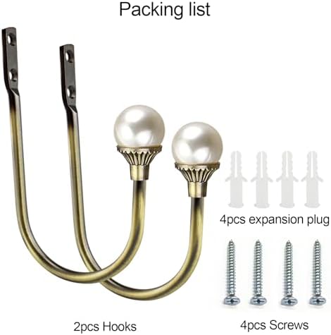 COCIVIVRE 2 Pack Curtain Holdbacks Wall Mounted Curtain Tiebacks Hooks Plastic - Image 4