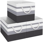 Fab totes Storage Bins 3-Pack, Foldable Storage Baskets by Fabtotes