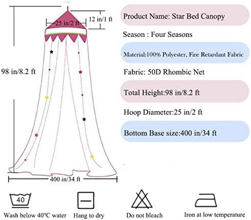 Bed Canopy with Lights for Girls, Extra Large Dome Mosquito Net Reading Nook - Image 6