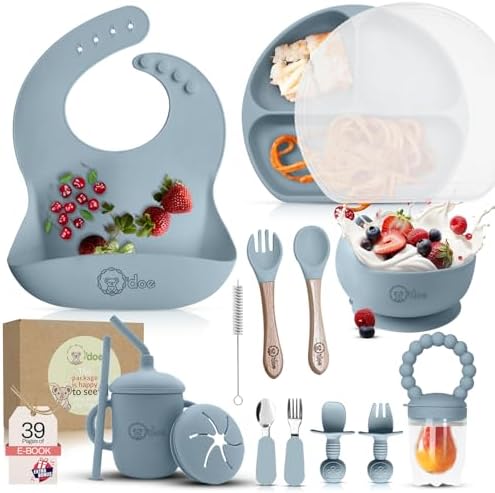 O'doe™ Silicone Baby Feeding Set, 17-Piece Baby Weaning Set BPA-Free by Odoe