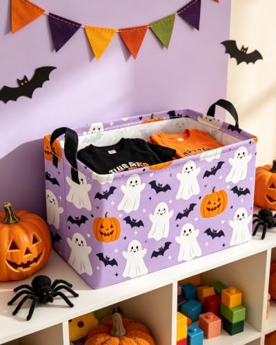 Essme Rectangular Halloween Baskets, Ghost Storage Box, Cute Basket - Image 5