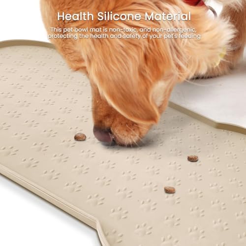 PWTAA Dog Food Mat Anti-Slip Silicone Dog Bowl Mat Thicker Pet Placemat - Image 6