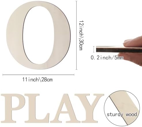 Wooden Letters 12 Inch Large Paintable Wood Letters O - Image 2