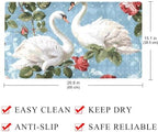 Bathtub Mat Non Slip 26.8x15.1In, Swans Roses Bath Mat - Image 4