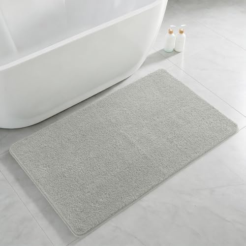Polyester Bathroom Rug 30"x50" Gray, Large Soft Shaggy Bath Mat by Kildoss