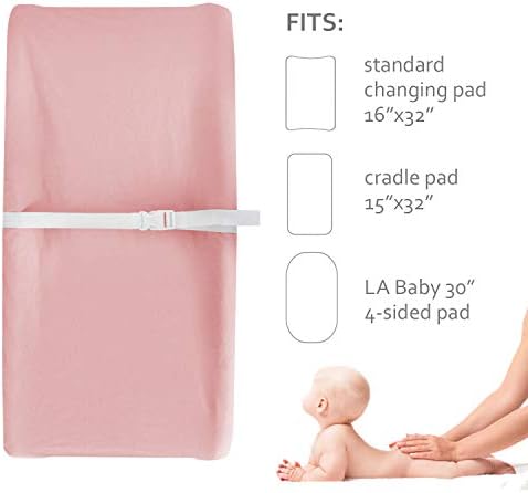Changing Pad Cover Cotton Pink for Girl, Changing Table Pad Cover - Image 6