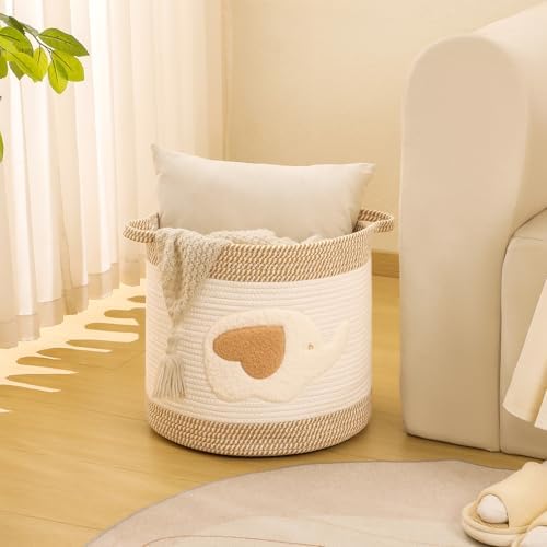 Large Blanket Baskets for Living Room Decor, Toy Storage Baskets 14" x 14" - Image 3