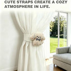 2 Pack Neutral Nursery Decor Cartoon Grey Dog Curtain Tiebacks, Cute & - Image 3