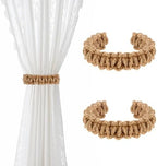 Ptwola 2 Pack Braided Curtain Tiebacks Boho Elegant Rustic Curtain Holdbacks by Unknown