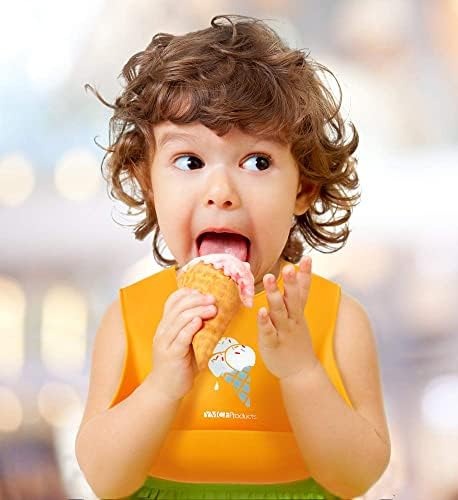 2-Pack Waterproof Silicone Baby Bib Lightweight Comfortable Easy-Wipe Clean - Image 6