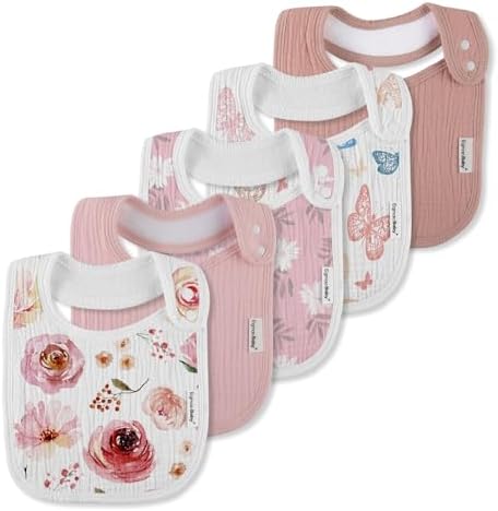 Muslin Baby Bibs for Drooling and Teething, Bibs for Boys Girls by EgmaoBaby