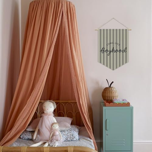 Boys Room Decor, Long Live Boyhood Boy Nursery Linen Canvas Banner - Image 7