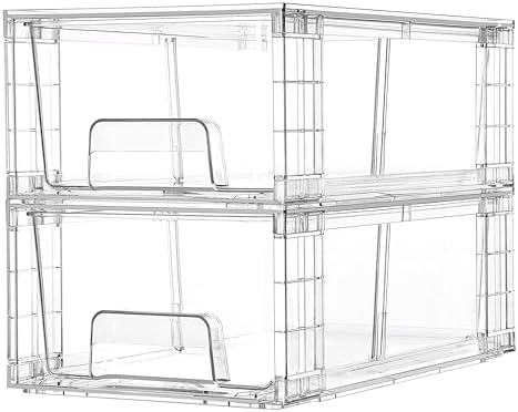 Vtopmart 2 Pack Stackable Clear Drawer by Vtopmart