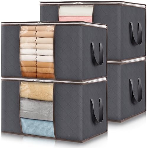 Lifewit 4 Pack 60L Clothes Storage Bins by Lifewit