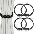 KLOGTSIND Magnetic Curtain Tiebacks, 4 Pack Wood Bead Curtain Holdbacks by KLOGTSINDDirect