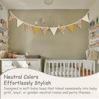 Orange Flower Garland Triangle Banners - Image 6