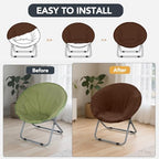 Velvet Stretch Saucer Chair Cover, Round Moon Chair Cover - Image 5