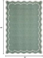 GarveeHome 3x5 Scalloped Washable Area Rug Non Slip Bedroom Entryway Rug - Image 2