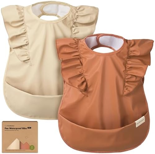 KeaBabies Waterproof Bibs for Baby Girl, 2-pk Lightweight by KeaBabies